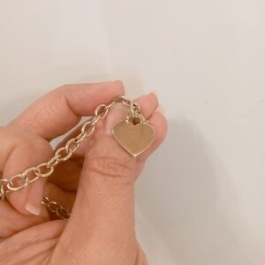 Vintage sterling silver gold veirmel heart bracelet